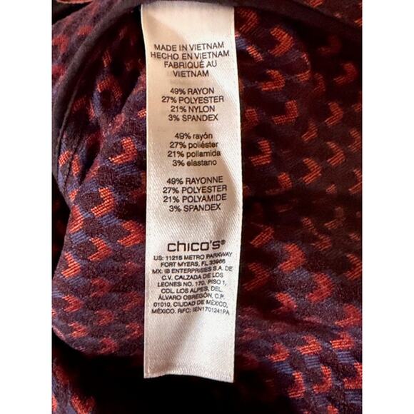 Chico’s Textured Knit Jacket Berry Red Purple Geometric Soft Stretch Size 3 - Picture 7 of 8